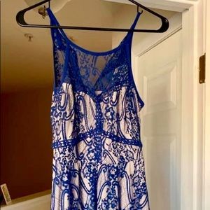 Navy and Beige Cocktail Dress